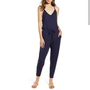 Wildfox Navy Blue Sleeveless V-Neck Jumpsuit MED
